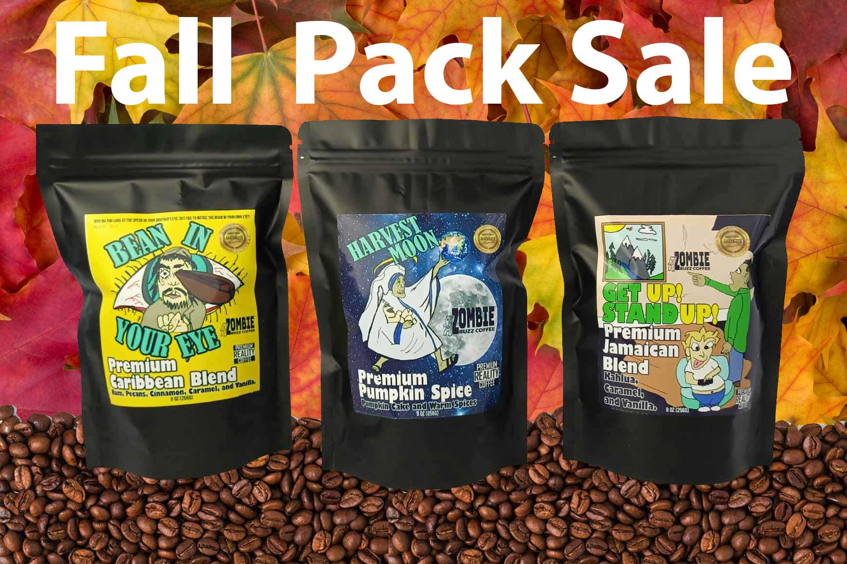 2026 Fall Flavor Pack - Premium Pumpkin Spice, Caribbean and Jamaican Blends (8 oz. each)